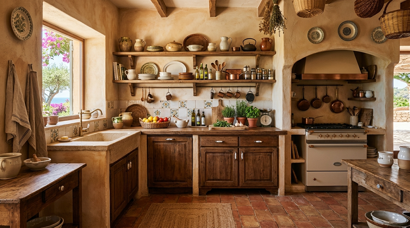 Use arches and soft curves to echo Mediterranean architecture